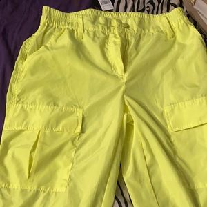 Neon yellow tracksuit pants